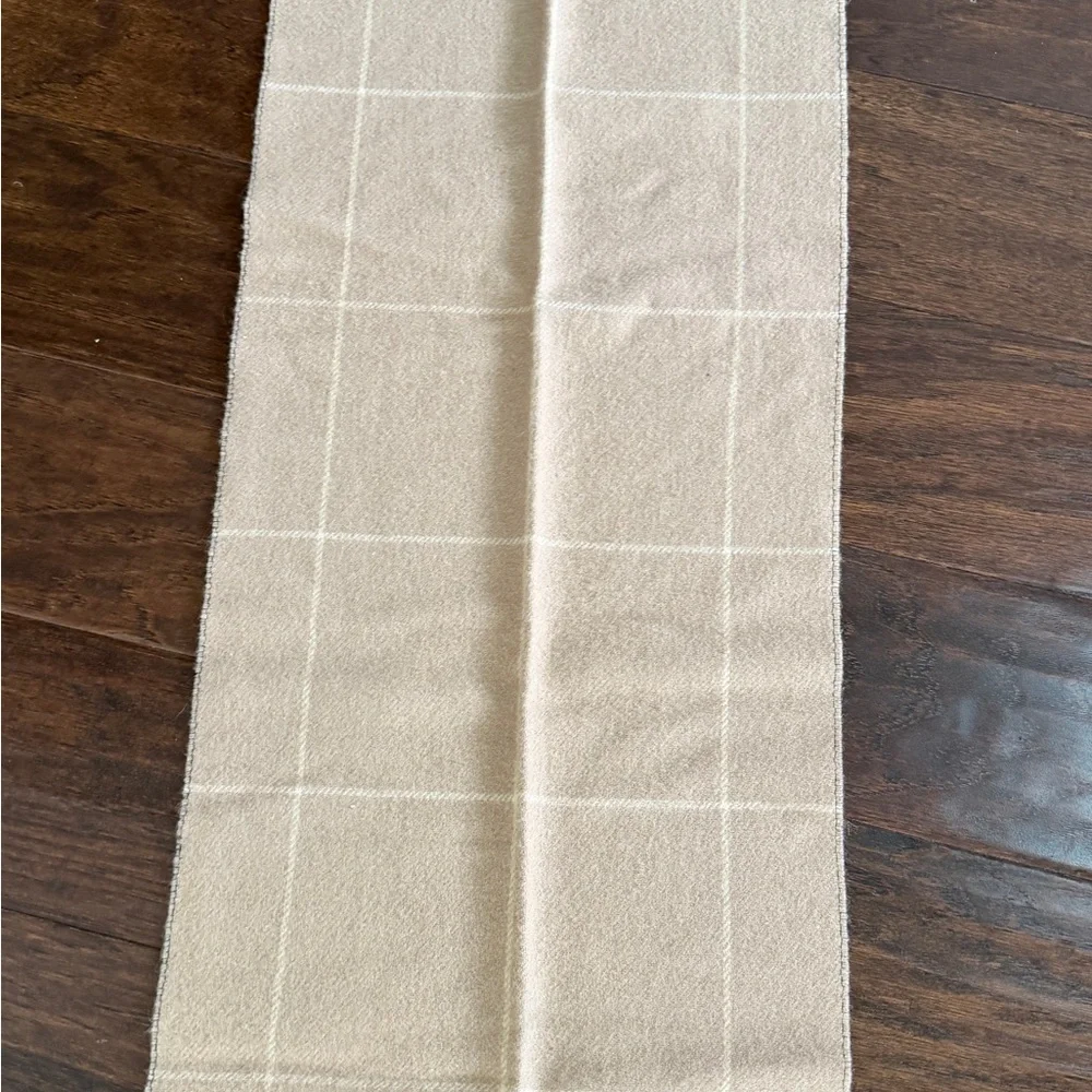 Dior Beige Checkered Wool Scarf